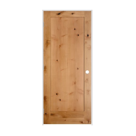 Codel Doors 28" x 80" x 1-3/8" Knotty Alder 1-Panel Interior Shaker 7-1/4" RH Prehung Door w/Brushed Chrome Hngs 2468ska8401RH26D714